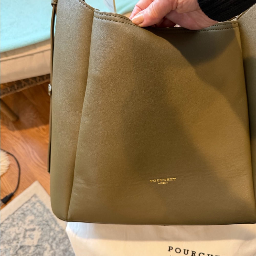 Maison Pourchet Sevigne large hobo khaki - Picture 15 of 16